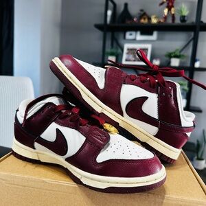 Nike Women's Burgundy and White Sneakers